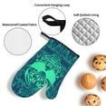 thumbnail image 4 of ZICANCN Oven Mitts and Pot Holders Sets, Skull Tribe Flame Green Print Baking Sets Kitchen Heat Resistant 4 Pieces, 4 of 8