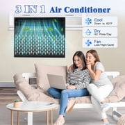 12000 BTU (ASHRAE) / 6300 BTU (DOE) Inverter Window Air Conditioner Unit,U-Shaped Saddle Portable AC Adjustable Windows Kit Washable Filter,Includes Remote Programmable Timer