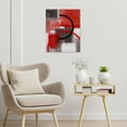 thumbnail image 4 of Red Geometric Wall Art for Bathroom Modern Black and White Minimalist Canvas Wall Art Wall Paintings Home Decor Gray Wall Pictures for Living Room Bedroom Office Ready To Hang, 8x10 Inch, 4 of 6
