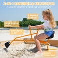 thumbnail image 4 of Arenero de Madera 2 en 1 Slsy con Excavadora, Cuadrado Grande, 2 Asientos, Cubierta Oxford Impermeable, Ideal para Jardín, Patio o Playa, Para Niños de 2 a 10 Años, 4 of 9