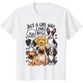 thumbnail image 1 of Kids Puppy Dog Lover Just a girl who loves Dogs T-Shirt - Black - XL, 1 of 2