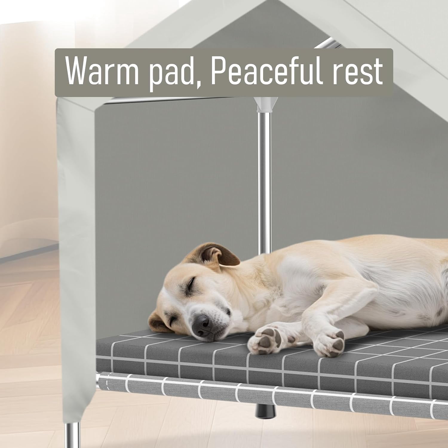 Elevated Dog House with Soft Cushion Insert - Comfortable Pet Home with Elevated Design, Sturdy Dog Shelter for Indoor/Outdoor Use,Perfect for Pets (Medium)