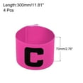 thumbnail image 2 of Banda de capitán de fútbol Uxcell 11.8x2.8", insignia de brazo protectora de nylon elástico, paquete de 4 en color rosa, 2 of 4