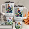 thumbnail image 3 of Personalized Falcon Bird Lover Tumbler 40oz With Handle & Straw - Stainless Steel Coffee Mug With Lid - Cute Animal Gift For Women Girls On Birthday Christmas - Custom Name Option Available, 3 of 6