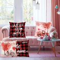 thumbnail image 3 of Valentín Día Decoración de almohadas Decorativas 18x18 Conjunto de 4, decoración de cuadros de búfalo regalos del día de San Valentín esquí esquí Gafas de esquí, 3 of 5