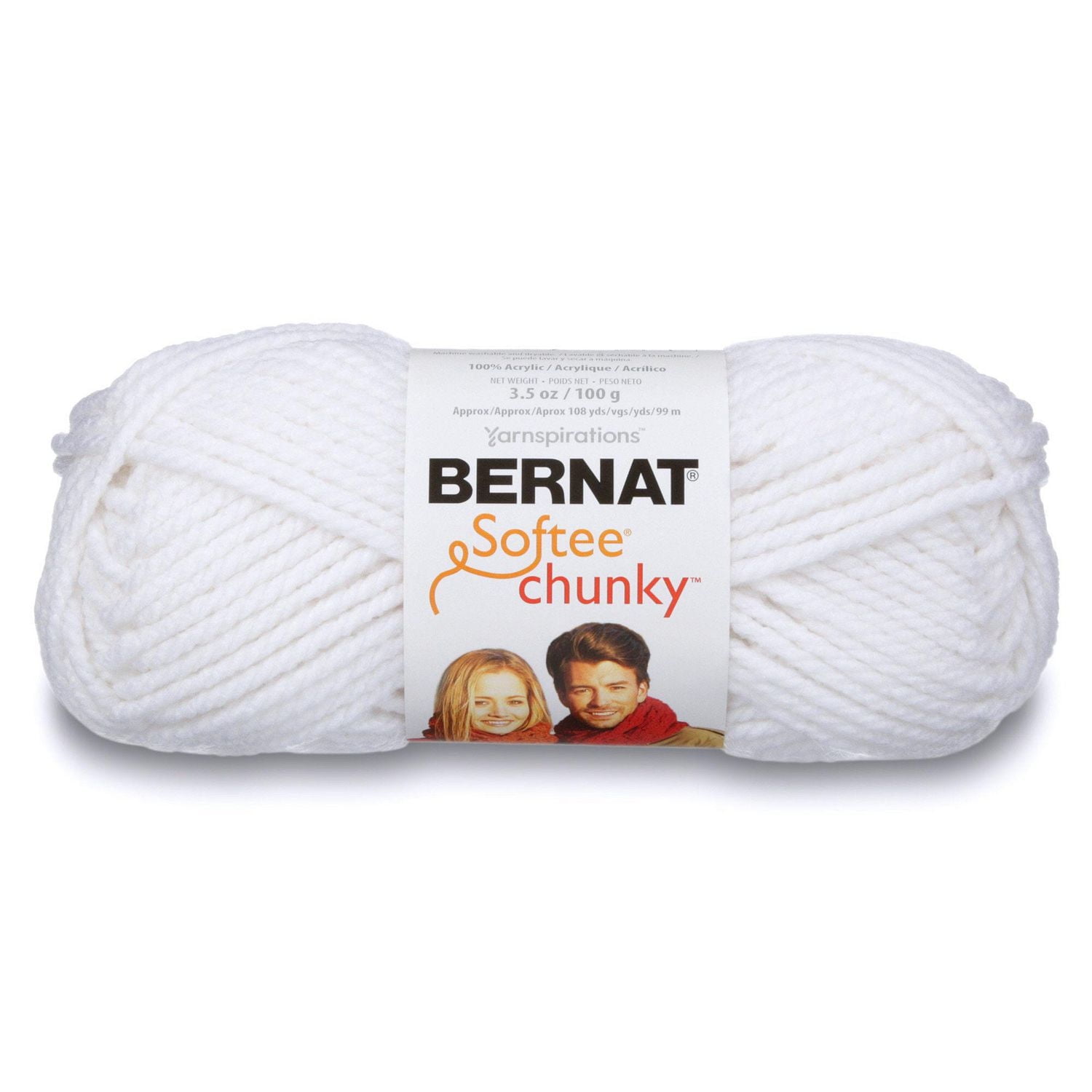 Bernat® Softee® Chunky™ Yarn, Acrylic #6 Super Bulky, 3.5oz/100g, 108 Yards, Acrylic #6 Super Bulky Yarn