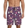 thumbnail image 2 of Picia Cute Squirrel Floral Pajama Shorts for Men, Men's Pajama Bottoms, Sleepwear,Short Pajama Pants-XX-Large, 2 of 9