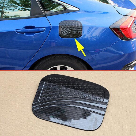 Carbon Fiber Fuel Filler Oil Gas Cover Trim for Honda for Civic 2016-21 Accessories