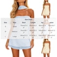 thumbnail image 2 of Lenpel Chiffon Dresses for Women Cute Strapless Mini Tube Dresses with Scarf Elegant Comfy Backless Beach Vacation Outfits, 2 of 5