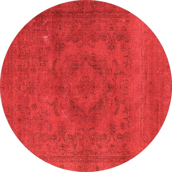 Ahgly Company Indoor Round Oriental Orange Industrial Area Rugs, 6' Round