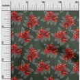 thumbnail image 1 of oneOone Polyester Lycra Fabric Leaves & Floral Artistic Sashiko Print Decor Fabric Printed BTY 56 Inch Wide, 1 of 1