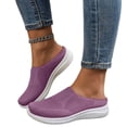 thumbnail image 2 of Slip on Mesh Sneakers for Women Closed Toe Slides Comfortable Slippers Women's Platform Walking Shoes Breathable Beach Sandals Outdoor Casual Lightweight Open Back Clogs and Mules,Purple#36, 2 of 6
