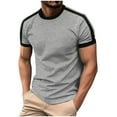 thumbnail image 3 of Xunlbb Summer Men's T-shirts Quick Dry Close Fitting Tees with Round Neckline Short Sleeves Solid Color Breathable Athletic Tops Gym Training Workout Sports Wear Basic Casual Shirts, 3 of 9