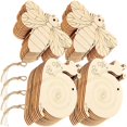 thumbnail image 1 of Unfinished Wooden Shapes DIY Craft Blanks for Creative Projects, Wood Slices with Rope for Scrapbooking, Decorations & Imaginative Play, 1 of 5