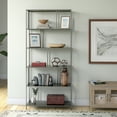thumbnail image 2 of Evelyn&Zoe Cortland 34" Wide Rectangular Bookcase in Gunmetal Gray, 2 of 9
