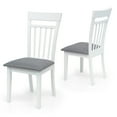 thumbnail image 3 of Rattan Wicker Furniture 3 Pc Dining Kitchen Set Square Table and 2 Warm Chairs Classic Style Solid Wood in White Finish, 3 of 8