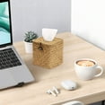 thumbnail image 7 of tissue box Tissue Box Square Tissue Holder Seagrass Tissue Box Cover Woven Tissue Box Holder Decorative Tissue Cover for Bathroom Tissue Box Cover Cube for Home Table Counter, 7 of 7