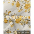 thumbnail image 6 of Yellow Grey Spring Floral Linen Curtain Valance for Bedroom/Bathroom/Kitchen/Office/Living/Dining Room Window,Summer Botanical Pastoral Rustic Rod Pocket Topper Decorative Cafe Drapes Panel 42"x18", 6 of 6