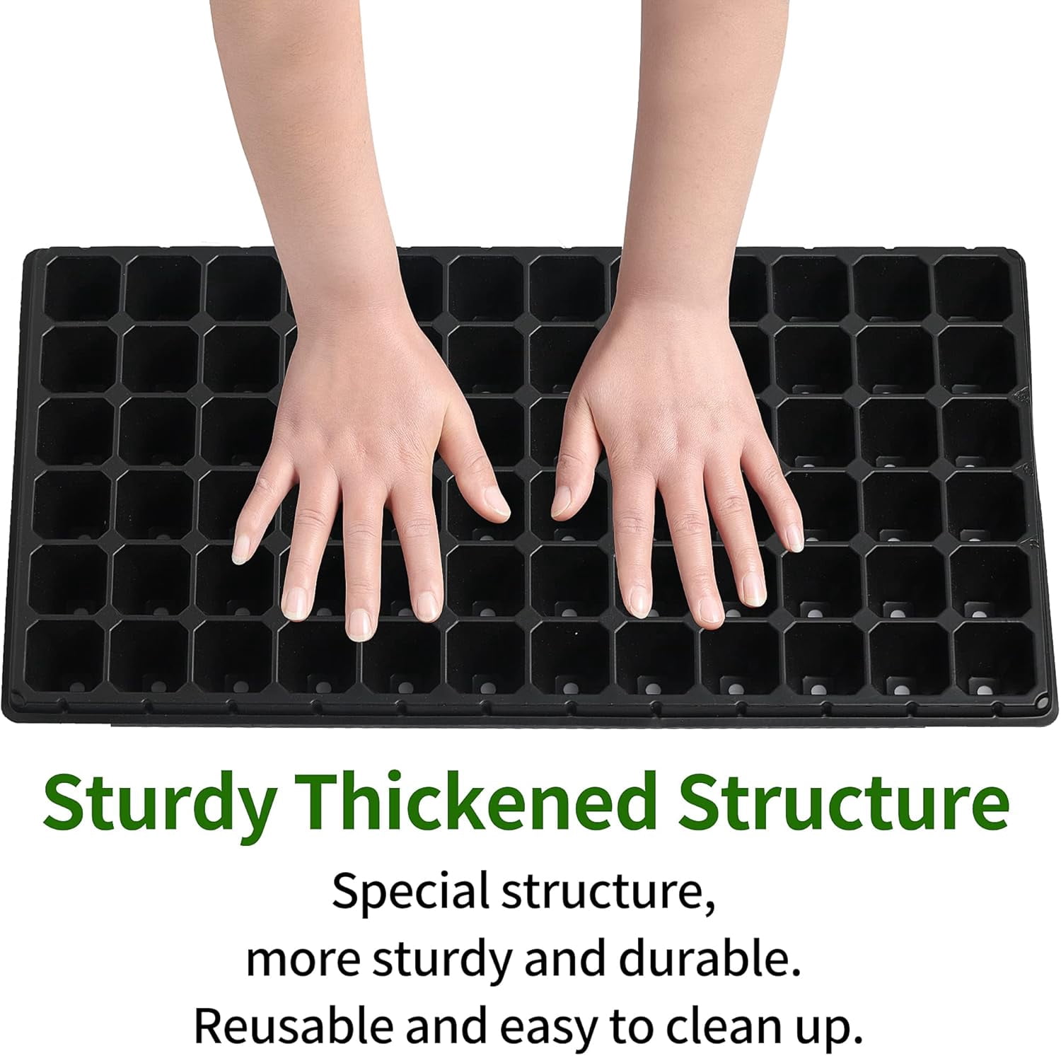 360 Cells 20×10 Inch Seedling Plug Trays - 5 PCS 54x28cm Reusable Seed Starter Container for Nursery Growing  Propagation Germination GDPL02S72A 【1.5"x1.5" Grid, 2.2" Depth】72 Grids/Tray