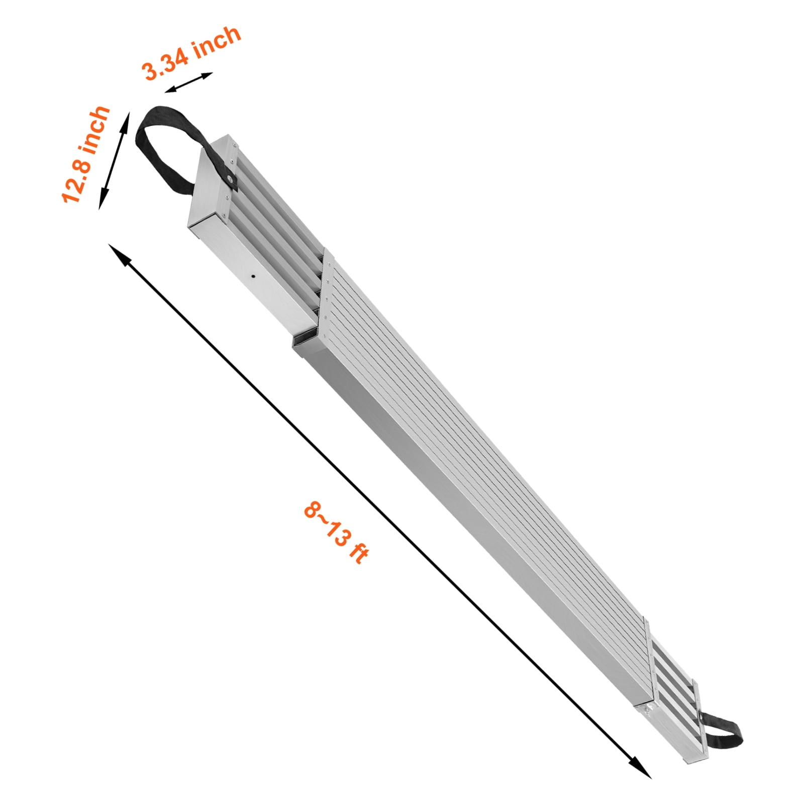 SKYSHALO Aluminum Extendable Work Platform, 8-13ft Support up to 500lbs, 12.5in Wide, Non-Slip Surface, Scaffold Board for Ladder Accessory