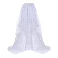 thumbnail image 4 of siminsem Gothic Corset Dress Set Women Halloween, Strapless Lace Corset Top Floral Tulle High Low Skirt Masquerade Party Queen Dress Up Outfit, White,XL, 4 of 4