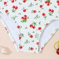 thumbnail image 4 of DAETIROS Girls One Piece Swimsuit with Puff Sleeves, White Cherry Print Quick Dry Bathing Suit for Kids 6-12 Years,Size 9-10T, 4 of 7