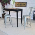 thumbnail image 2 of Pemberly Row Contemporary Metal Gray 24" Counter Stool Galvanized (Set of 2), 2 of 2