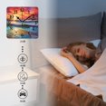 thumbnail image 4 of Square Wall Clock,Beautiful Ocean Scene With Waves Crashing Against The Shore,Silent Non-Ticking Wall Clock Decor for Home Office Kitchen Living Room Bedroom(16inch), 4 of 4