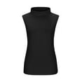 thumbnail image 4 of WonderWiz Women Sleeveless Thermal Tank Top Mock Turtleneck Winter Undershirt Casual Stretchy Fall Winter Basic Layer Tee Shirt Black L, 4 of 5