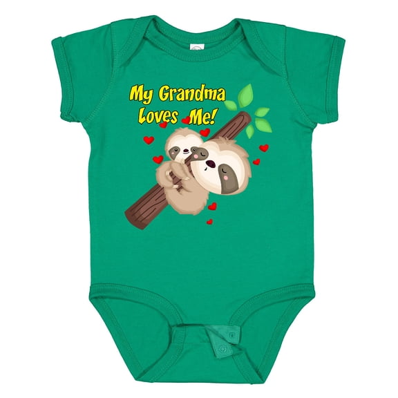 Inktastic My Grandma Loves Me Sloth Boys or Girls Baby Bodysuit