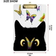 thumbnail image 3 of FMSHPON Hipster Butterfly Black Cat Clipboard Hardboard Wood Nursing Clip Board and Pull for Standard A4 Letter 13x9 inches, 3 of 8