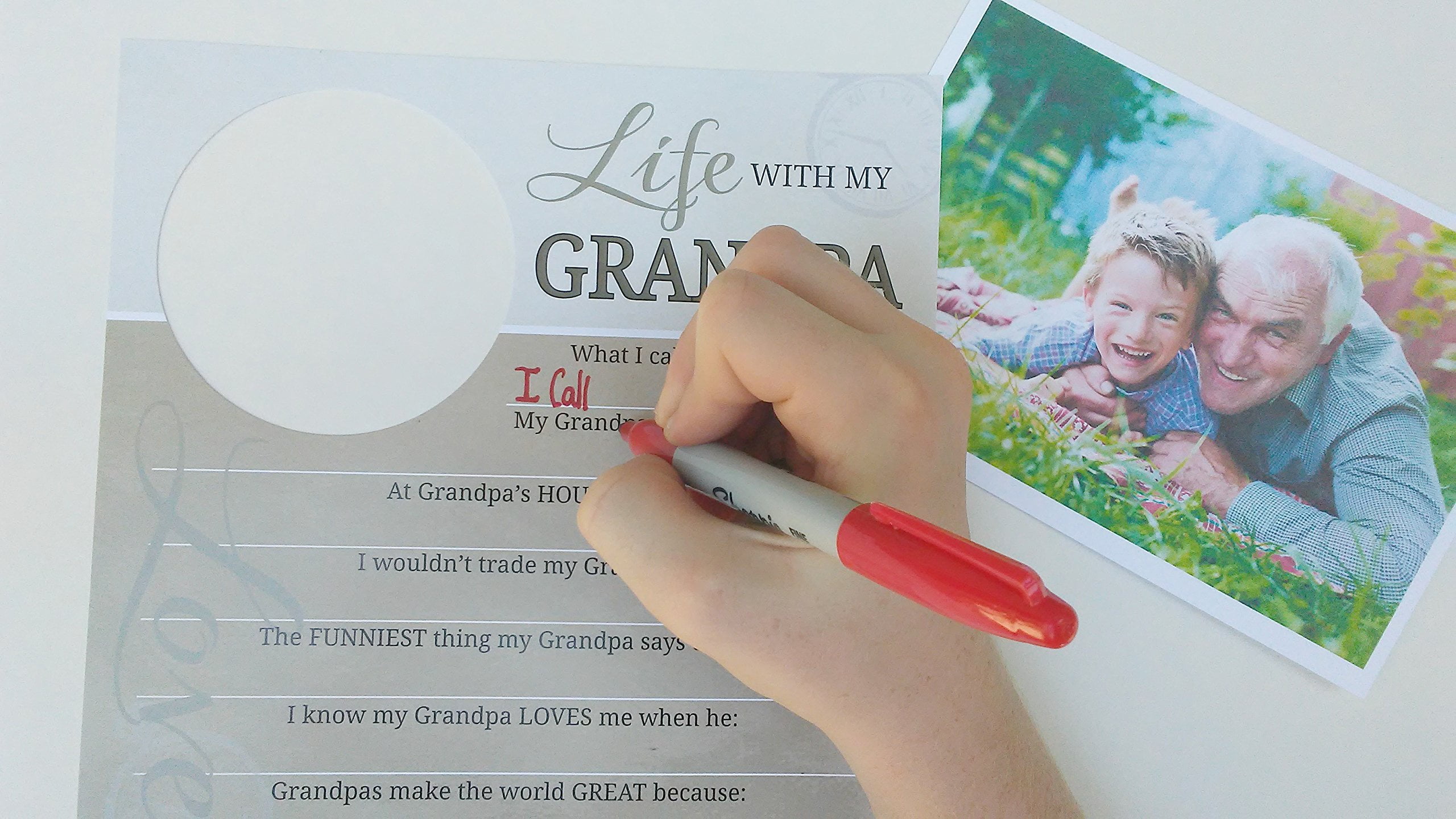 The Grandparent Gift Kid Question Keepsake Picture Frame for Grandpa