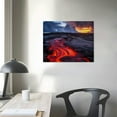thumbnail image 3 of Nawypu  - Volcano Canvas Wall Art Sunrise Mountain Lava and Twilight Flow Picture Print Framed Nature Landscape Poster for Living Room Bedroom Bathroom Decor Ready to Hang 20x16 inch, 3 of 4