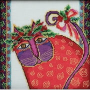 Mill Hill/Laurel Burch Counted Cross Stitch Kit 5.5"X5.5"-Christmas Kitten (28 Count)