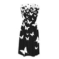 thumbnail image 4 of Kvture Women's Summer Tank Midi Dress Sleeveless Floral Print A-Line Sundress Casual Loose T-Shirt Dresses Vacation Beach Dress Navy, 4 of 7