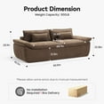 thumbnail image 2 of 89" Cloud Boneless Loveseat Sofa Couch, Deep Seat 2-Seater Comfy Chenille Brown Couch with Lumbar Pillows, Modern Compressed Living Room Sofa, 2 of 7