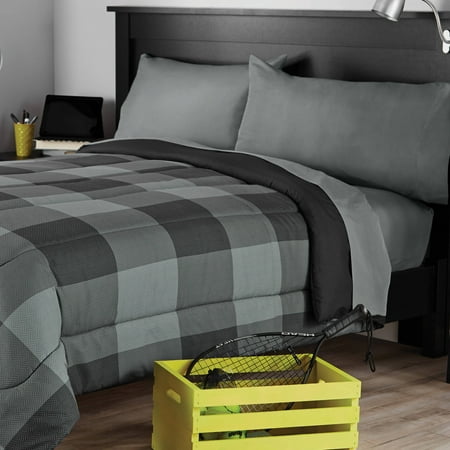Mainstays Printed Plaid Bedding forter Walmart