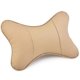 thumbnail image 2 of Dsstyles Almohada para el cuello del automóvil 2 piezas Almohada de viaje de cuero de la pu para el reposacabezas Soporte para el cuello para el asiento del automóvil (beige). Afortunado Sencillez, 2 of 5