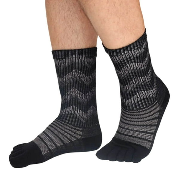 Thermal Winter Hiking Toe Socks for Outdoor Sports and Daily Comfort—Crew Length Wool Five-Toe Split Toe Design for Everyday Wear and Outdoor Adventures