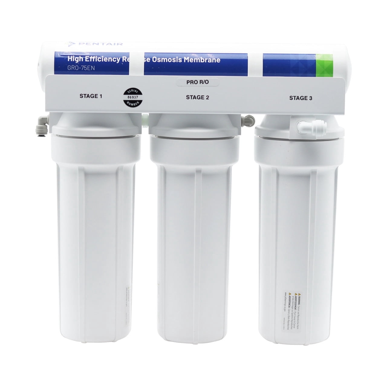 Reverse Osmosis Conversion Kit with Replacement Filters — 75 GPD, 3/8" Quick-Connect, Under Sink Water Filtration Upgrade (Model GRO-75GPD)