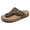 brown, variant on Sandals Women Leather Thong Slides, Flip Flops Men Genuine Cork Footbed, Beach Non-Slip Slippers, Flip-Flops Shoes Outdoor Vacation Footwear