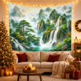 thumbnail image 3 of Forest Mountains with Cascading Waterfalls in Misty Valley, Mystical Illustration for Nature Lovers, Scenic Wall Art Decor, Housewarming Gift, Tapestry Wall Hanging for Bedroom and Living Room, 3 of 7