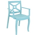 thumbnail image 6 of Sunnydaze Tristana Plastic Stackable Dining Armchair - Set of 4, Blue, 6 of 9