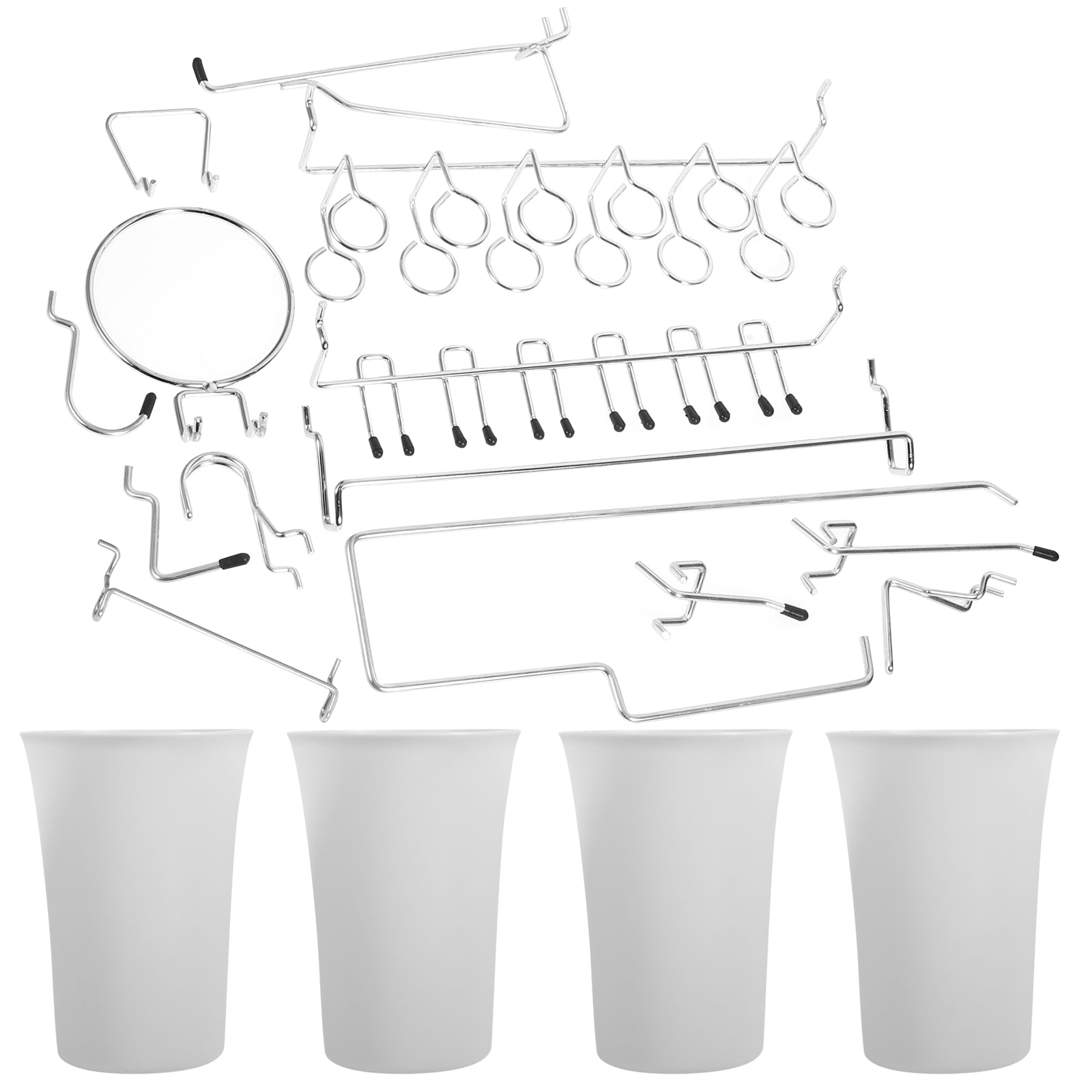 Raindrops  Craft Room Organizers and Storage Pegboard Accessories Hooks Silver