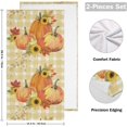thumbnail image 2 of Dreamtimes Pumpkins Harvest Sunflowers Hand Towels 2 PCS, Ultra Soft and Highly Absorbent, Farmhouse Fall Decorative Fingertip Towel for Home, Bathroom, Kitchen, 28.3"x14.4", 2 of 5