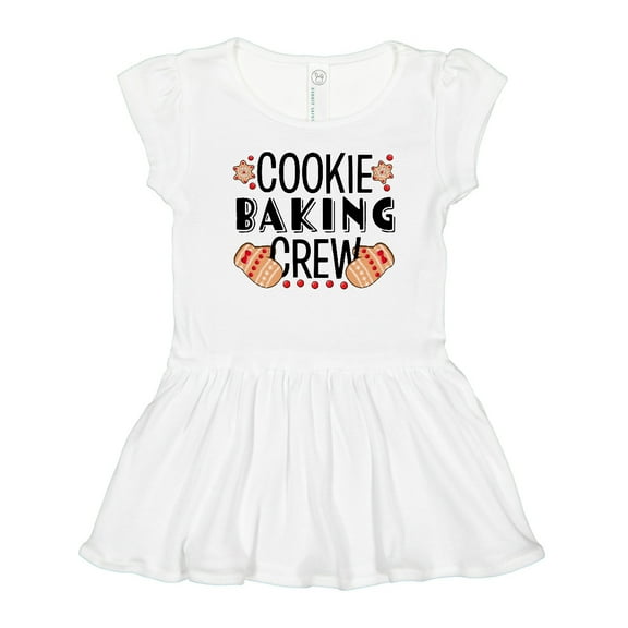 Inktastic Christmas Cookie Baking Crew with Oven Mitts Girls Toddler Dress