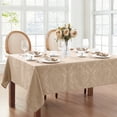 thumbnail image 2 of Elrene Home Fashions Caiden Elegance Damask Tablecloth, Taupe, 52" x 52" Square, 2 of 4