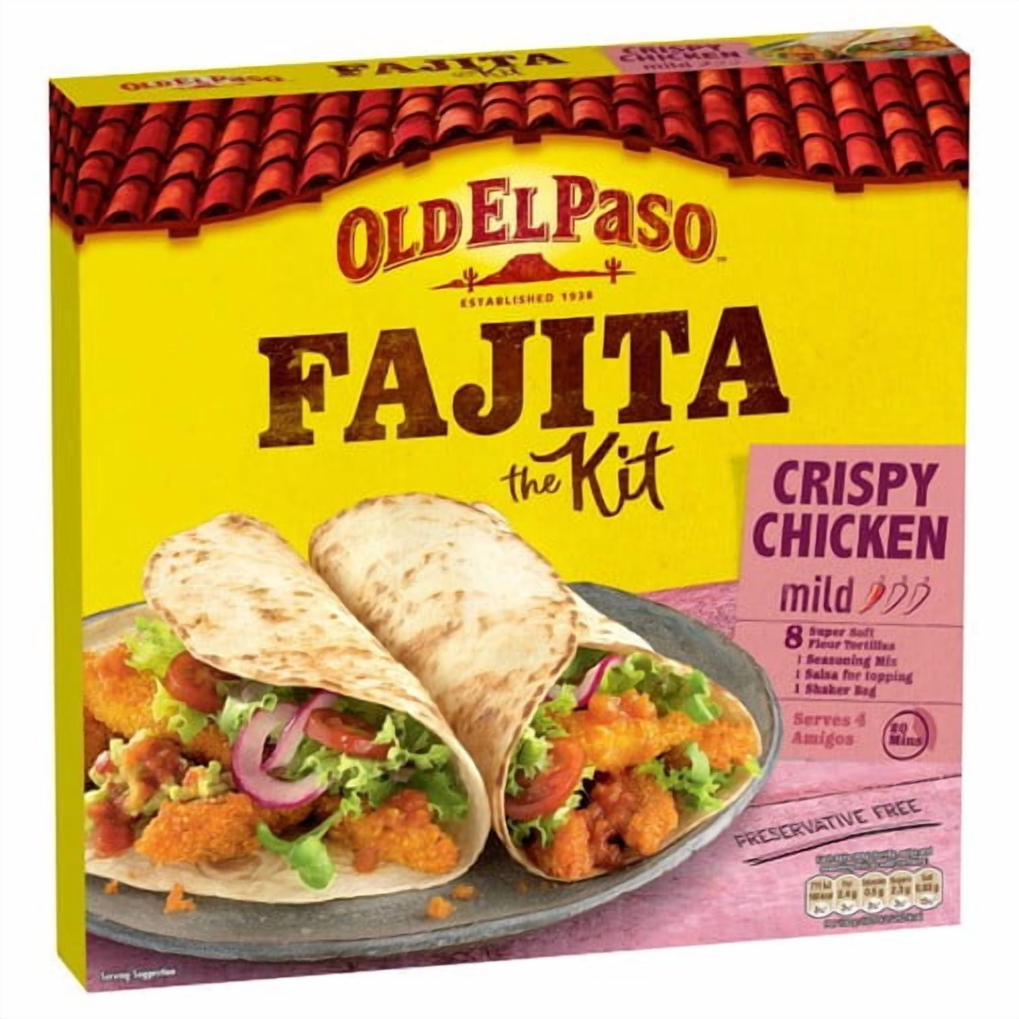 Old El Paso Mexican Oven Baked Crispy Chicken Fajita Kit 555g, British Import (Pack of 2)