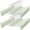 thumbnail image 1 of Perchas para falda y pantalón para mujeres y niños, paquete de 30 perchas apilables para faldas con clips, antideslizantes, ajustables para hombres, niños, bebés, 1 of 6