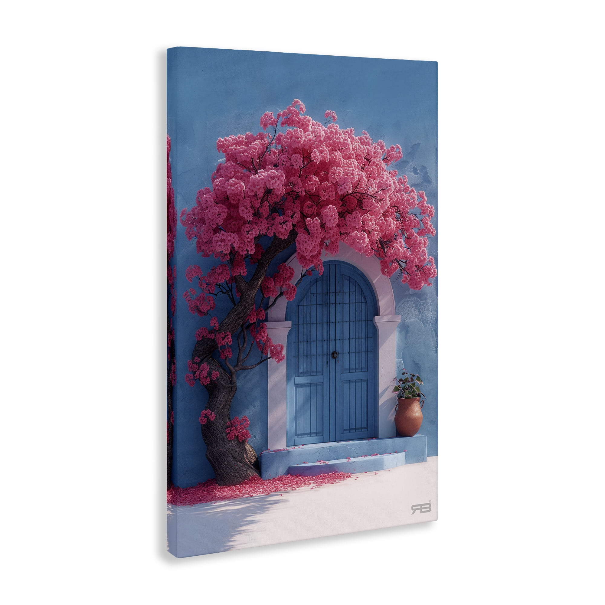 Stupell Industries Tree Circling Doorway Buildings & Architecture Painting Wrapped Canvas Art Print Wall Art, 24 x 36
